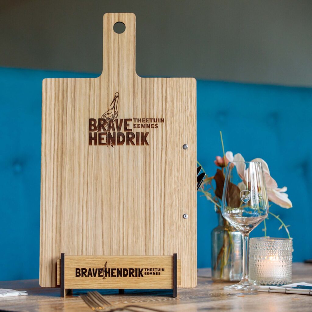 SET - Tafelcaddy en Menukaarthouder Eikenhout